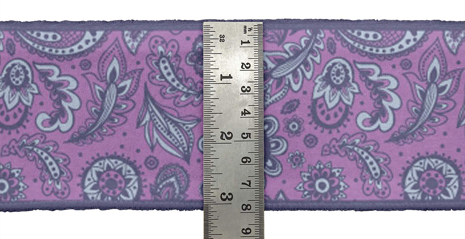 Purple Leaves & Floral Velvet Ribbon Trim - 9 Yards, 2 Inches Wide - Premium Craft Lace for Sewing, DIY Accessories, Gift Wrapping & Home Decor