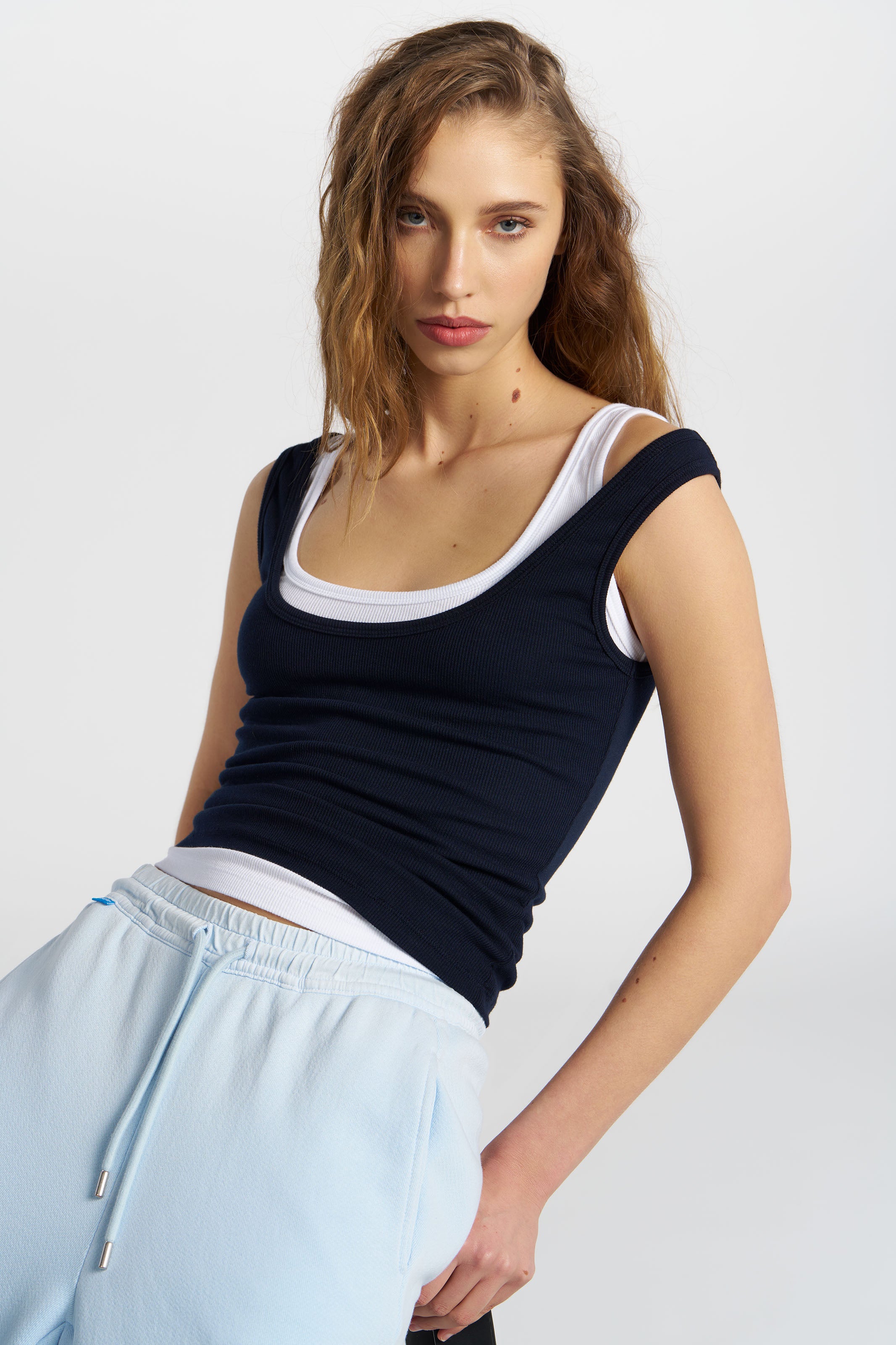 Verona Scoop Tank Top for Women - Soft Stretch Casual V-Neck Tee - Perfect for Summer, Workouts & Layering
