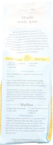 Pamela's Products Gluten Free Baking & Pancake Mix, 24 Oz - Perfect for Celiac-Friendly Breakfast, Desserts & Family Baking | All-Natural Ingredients