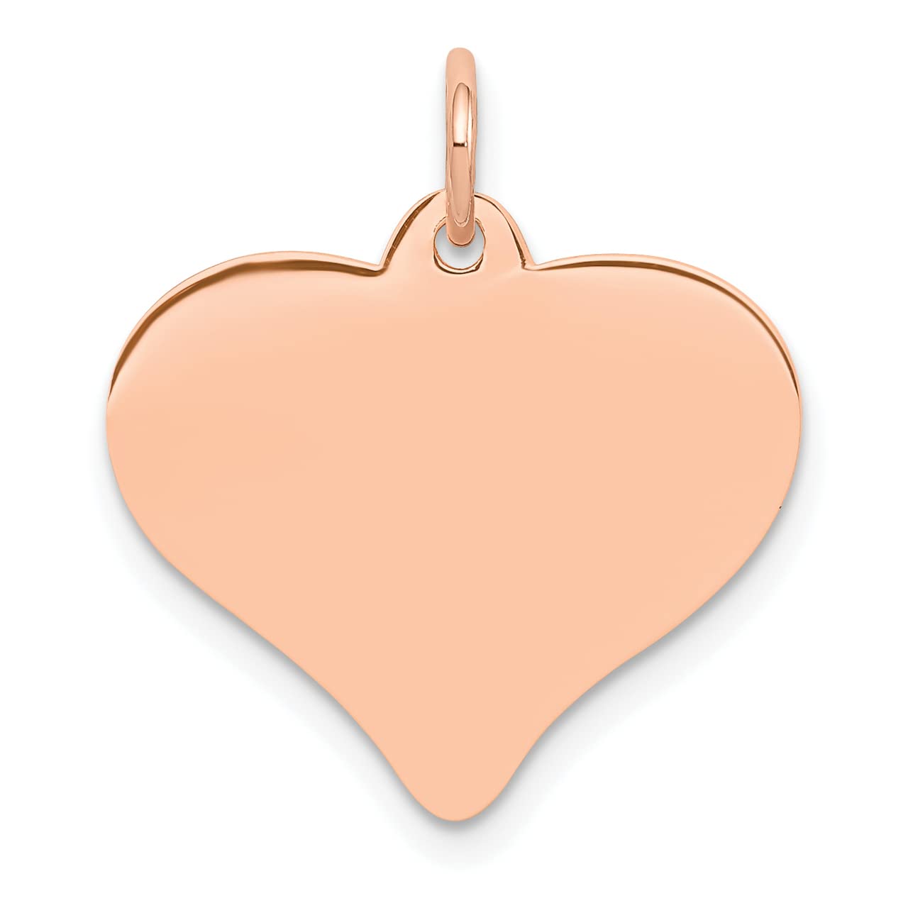 14k Rose Gold Heart Pendant Necklace for Women - Elegant Polished Disc Charm for Valentine's Day, Anniversary & Everyday Wear | Lex & Lu Jewelry LALXAC813