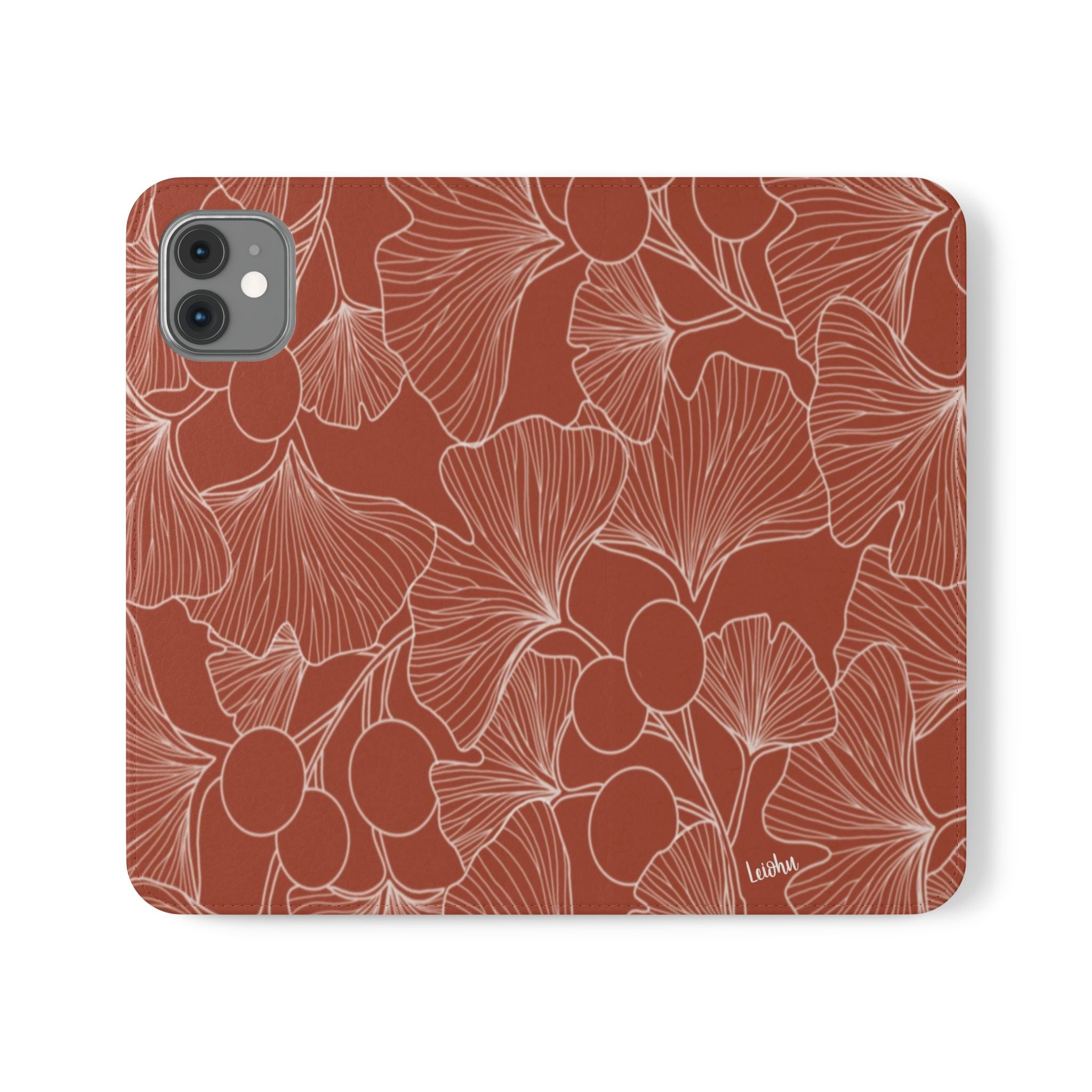 Premium Gingko Rust Folio Case for iPad - Elegant Leather Cover with Stand, Auto Sleep/Wake | Perfect for Work, Travel & Home Use
