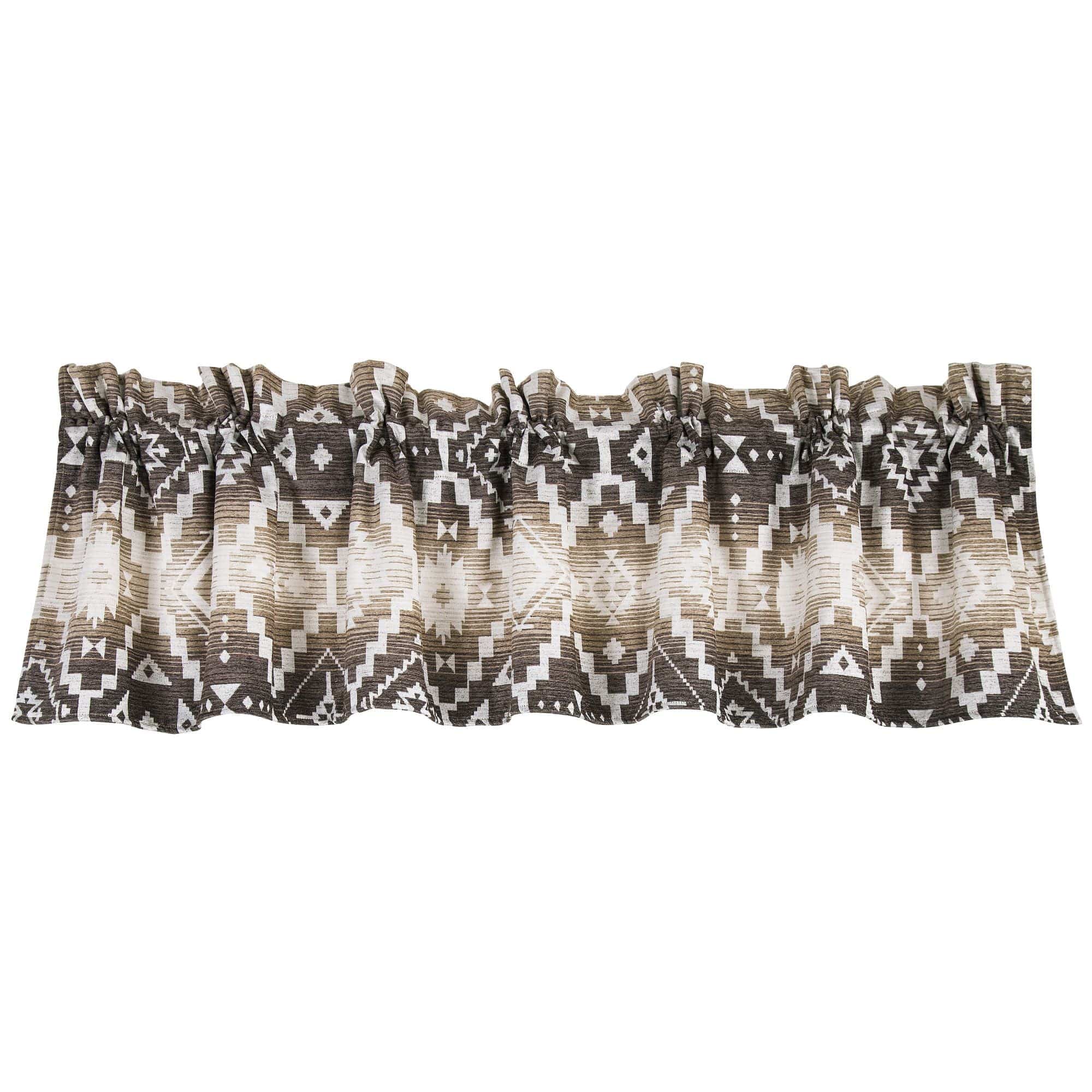 Aztec Cream & Taupe Kitchen Valance - Southwestern Style Window Curtain for Farmhouse, Cabin & Rustic Decor - Perfect for Kitchen Windows, Breakfast Nooks & Cozy Dining Areas