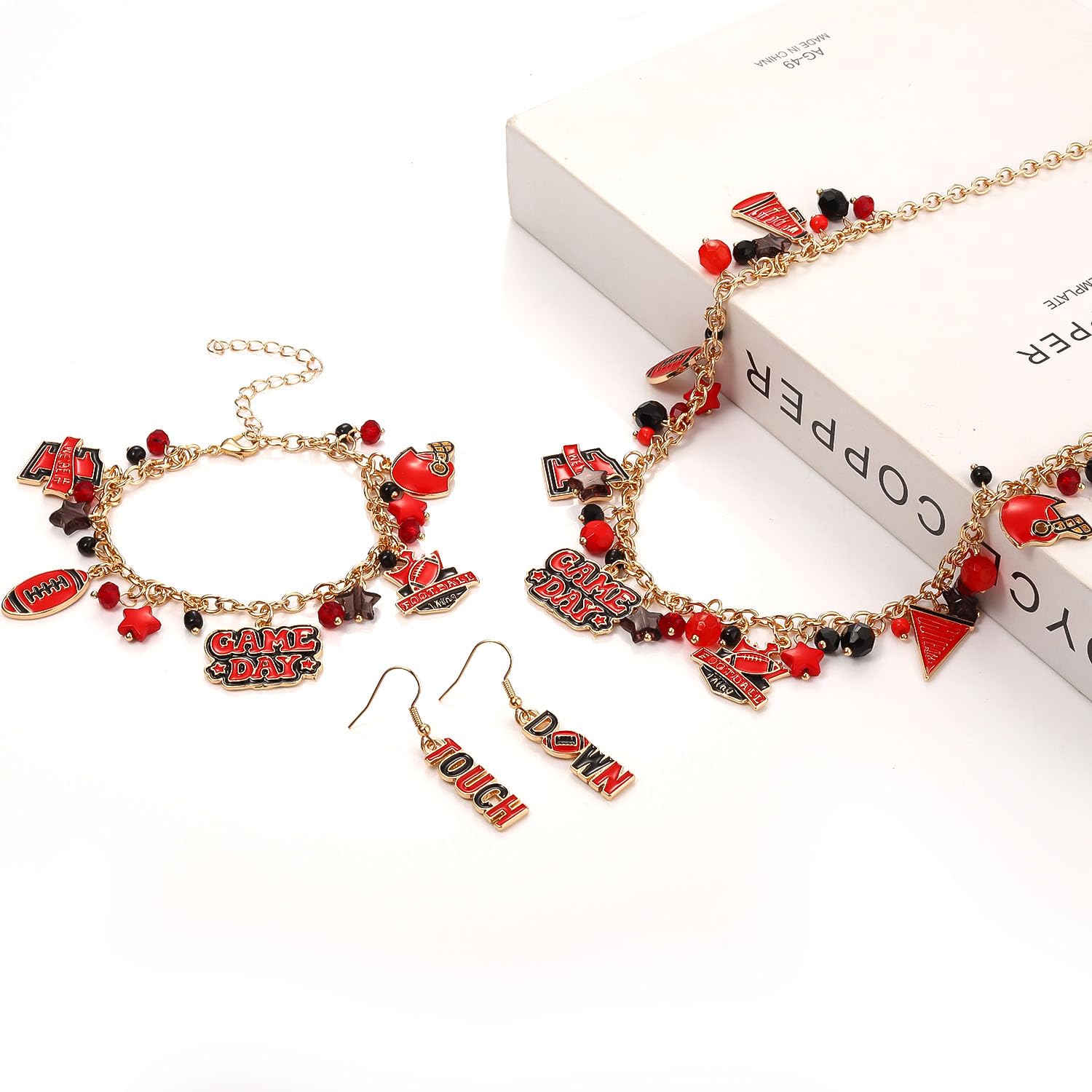 YAHPERN Teacher Jewelry Set - Necklace, Earrings & Bracelet for Women | Back to School Gifts