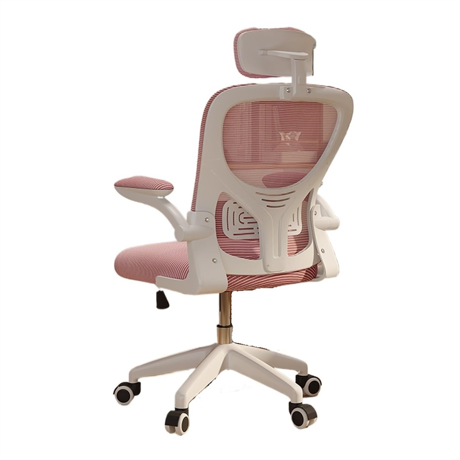 Ergonomic Office Chair with High Back, Headrest & Adjustable Armrests - Mesh Executive Desk Chair with Nylon Wheels (Pink) - Perfect for Home Office, Gaming & Workspace Comfort