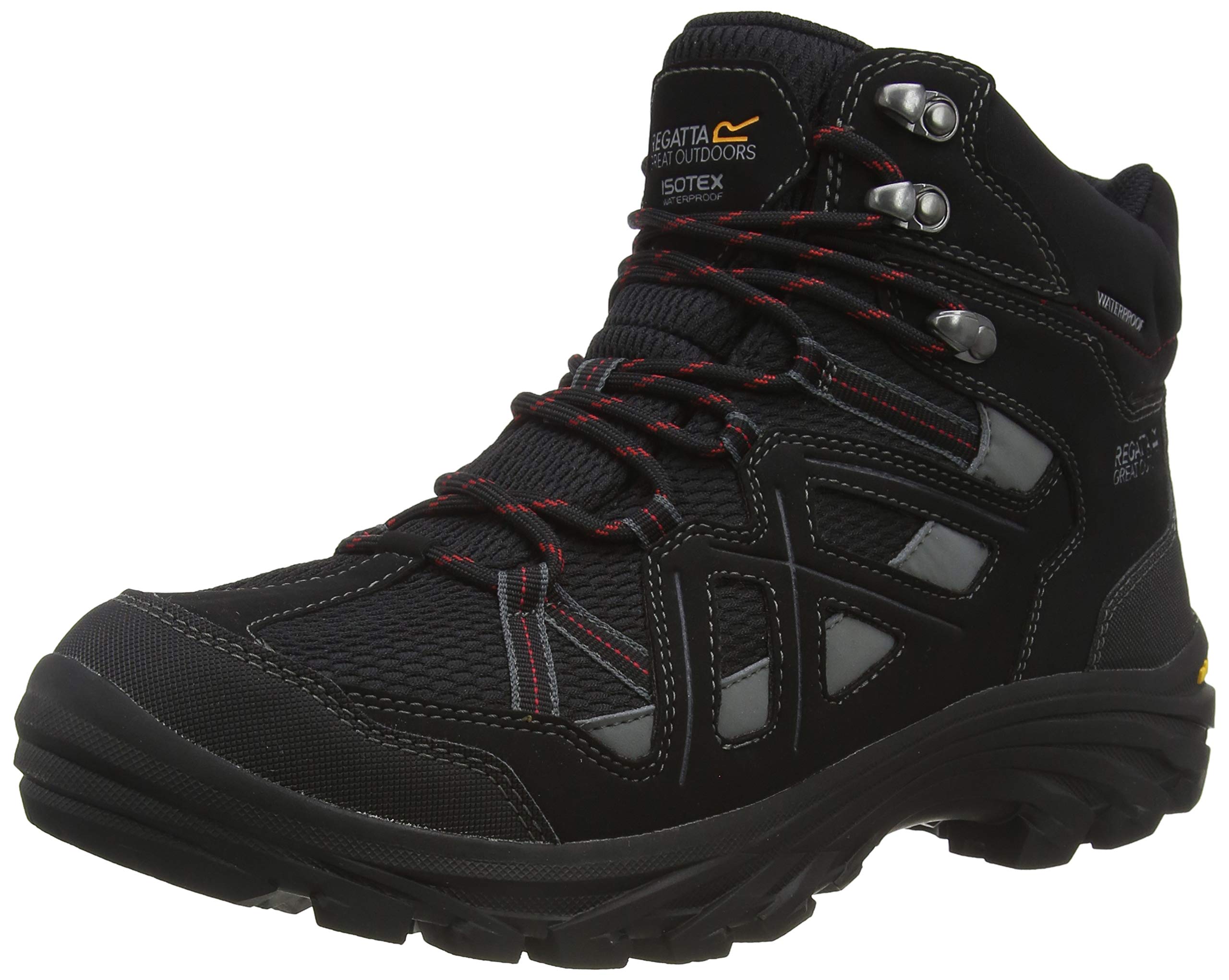 Men's High Rise Waterproof Hiking Boots - Lightweight Trekking Shoes for Outdoor Adventures - UK Size 7 - Perfect for Mountain Climbing & Trail Walking