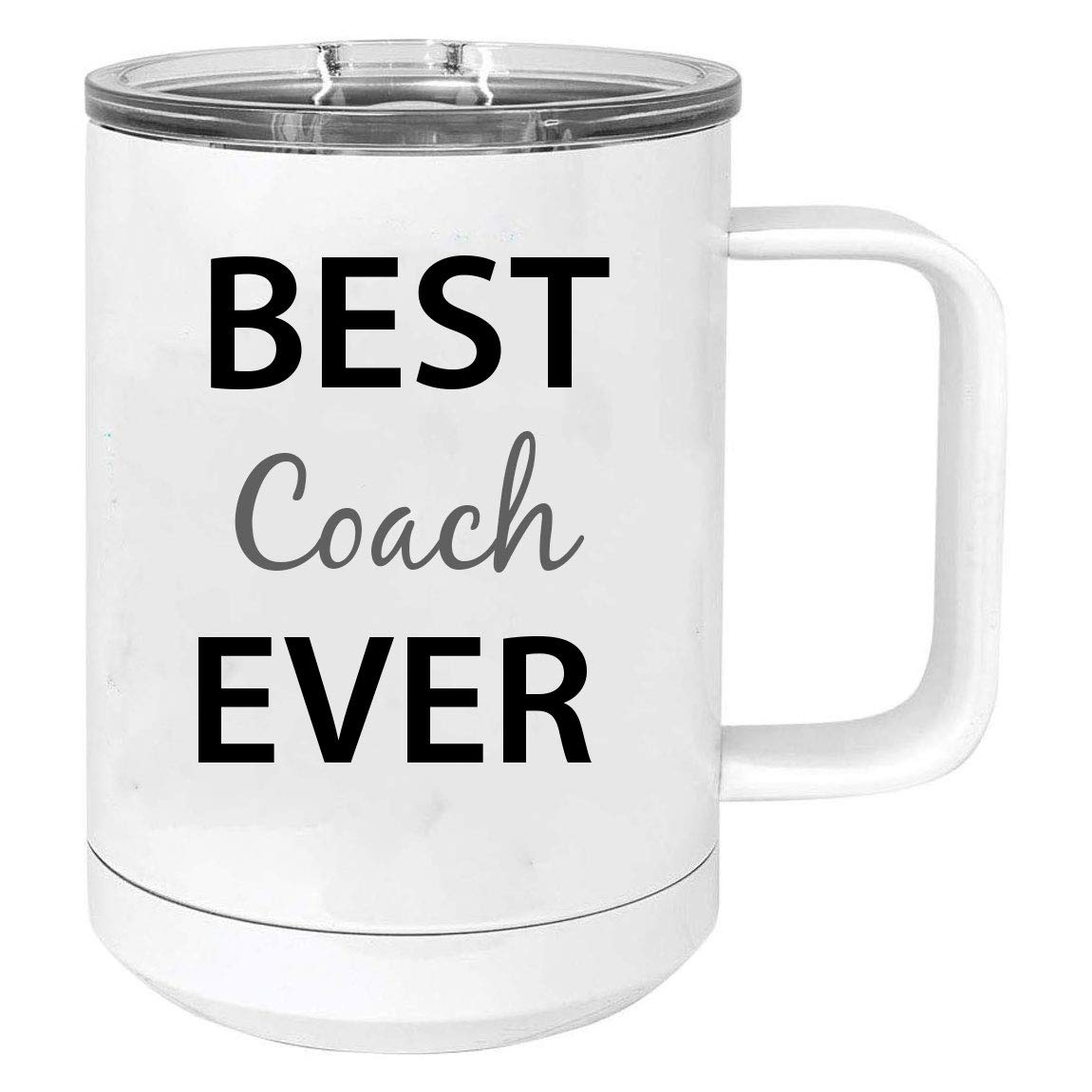 Best Stainless Steel Vacuum Insulated 15oz Travel Coffee Mug with Slider Lid - White Coach Design | Perfect for Commuting, Office & Outdoor Adventures