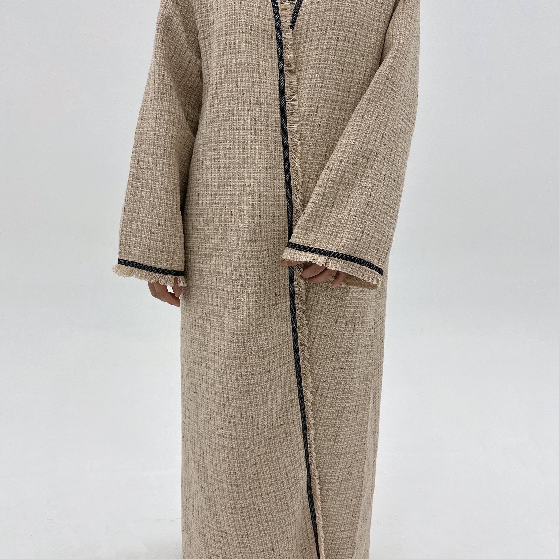 Clara Tweed Duster Coat - Elegant White Women's Jacket for Fall & Winter | Office Wear, Casual Outfits & Special Occasions