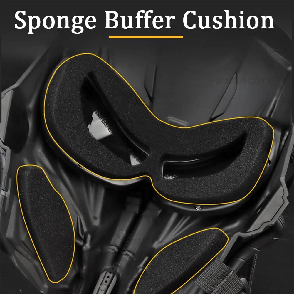 Tactical Airsoft Skull Full Face Mask with Anti-Impact PC Lens - Dual Mode Adjustable Design for Paintball & Airsoft Games - Perfect for Outdoor Sports & Military Training