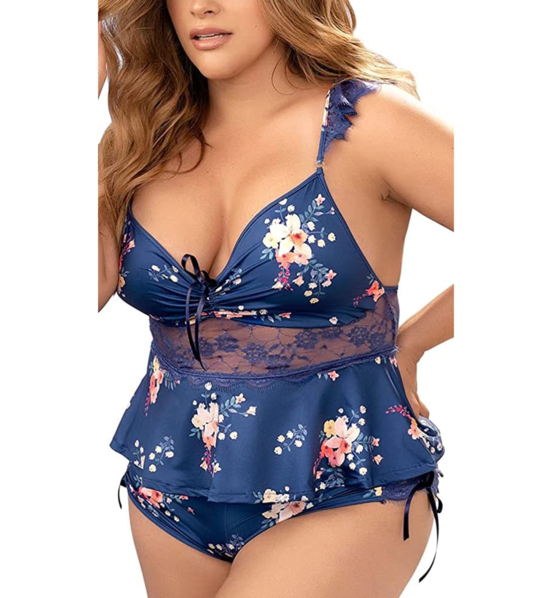 Mapale 7400X Two Piece Pajama Set for Women - Soft Cotton Sleepwear with Comfortable Elastic Waistband - Perfect for Lounging, Sleeping & Relaxing at Home