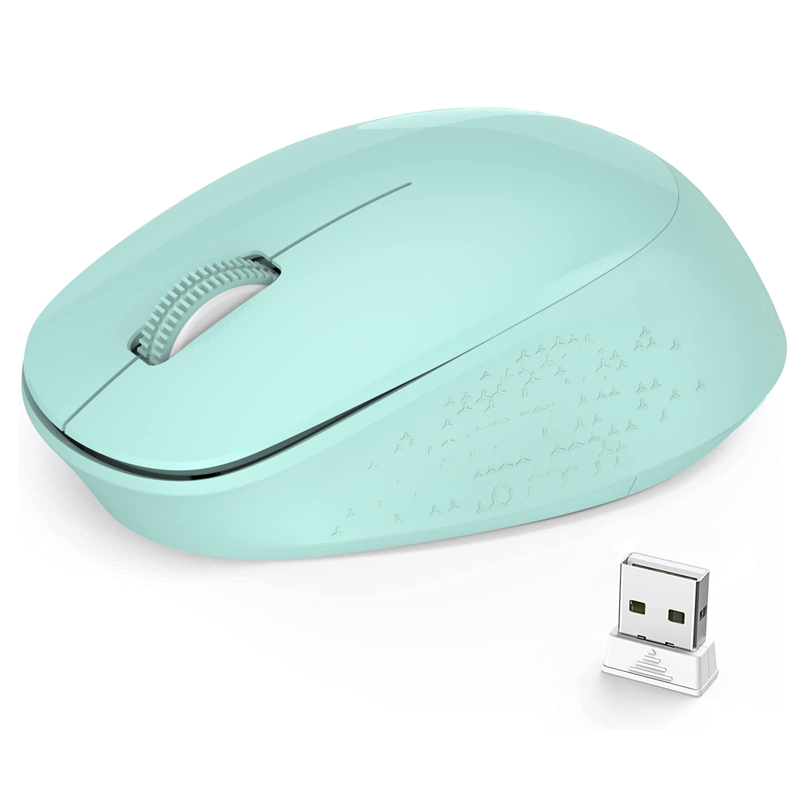 YXLILI Wireless Gaming Mouse - Ergonomic Silent Optical Mouse with USB Receiver, 1600DPI for Laptop, Chromebook, Mac, Desktop - Perfect for Office, Home, and Gaming (Green)