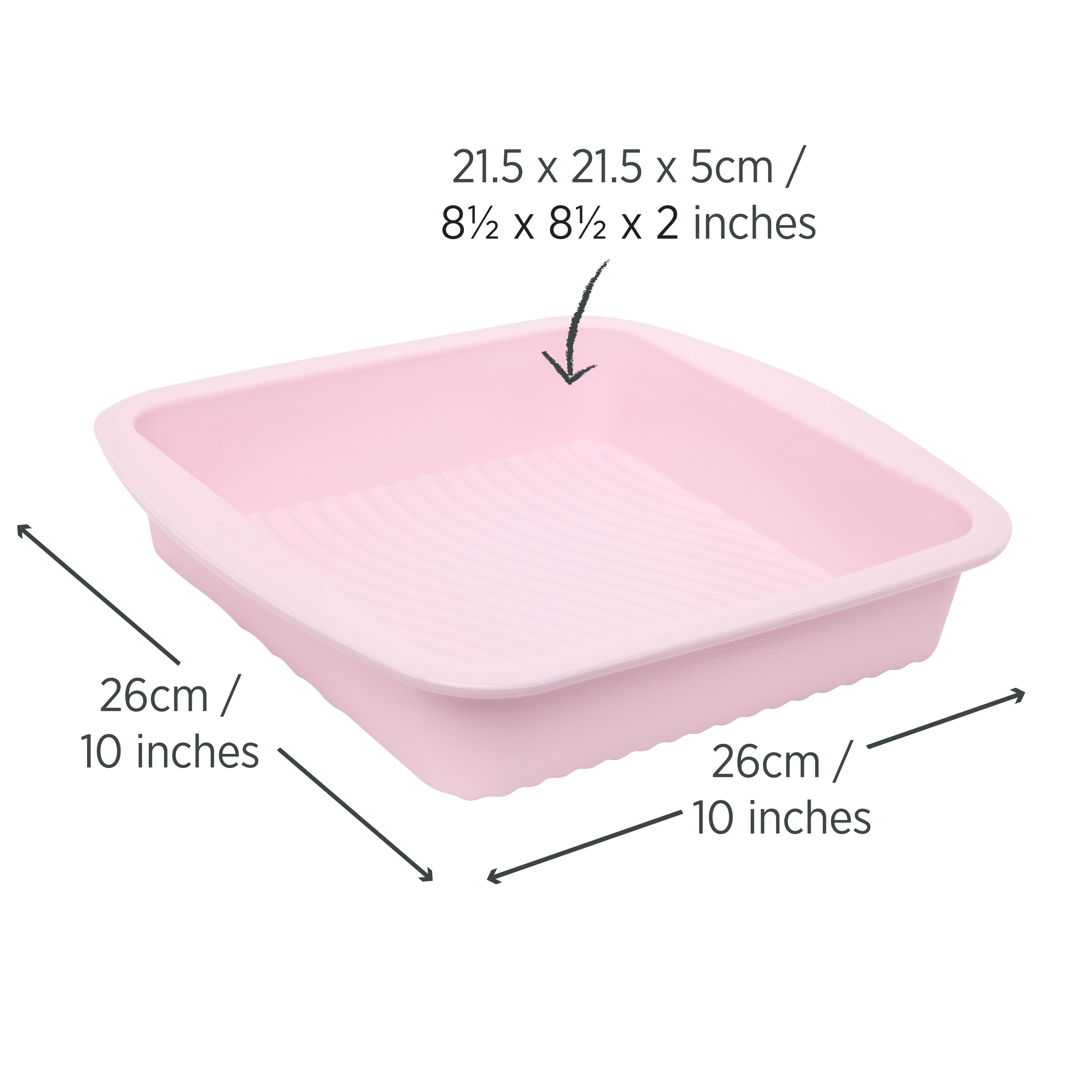 Non-Stick Silicone Square Cake Pan 21.5cm (8.5 Inch) - Durable Baking Mold for Brownies, Lasagna & Sheet Cakes - Perfect for Home Baking, Parties & Holiday Cooking
