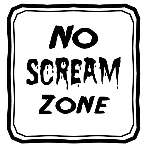 No Screaming Zone Halloween Vinyl Decal - Spooky Home Decor Wall Sticker for Doors, Windows & Party Decorations (2215)