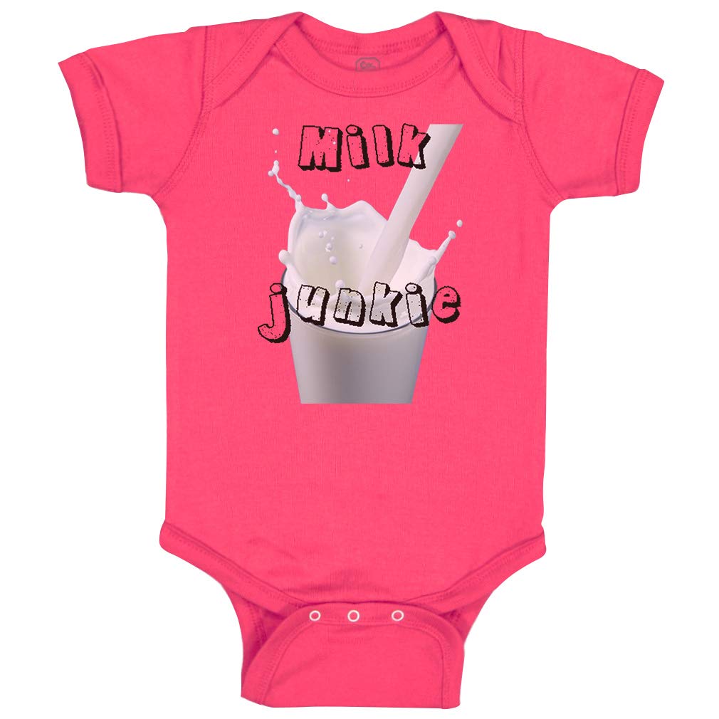 Custom Baby Bodysuit - Funny 'Milk Junkie' Cotton Onesie for Boys & Girls | Soft Infant Romper for Newborns, Baby Showers & Photo Shoots