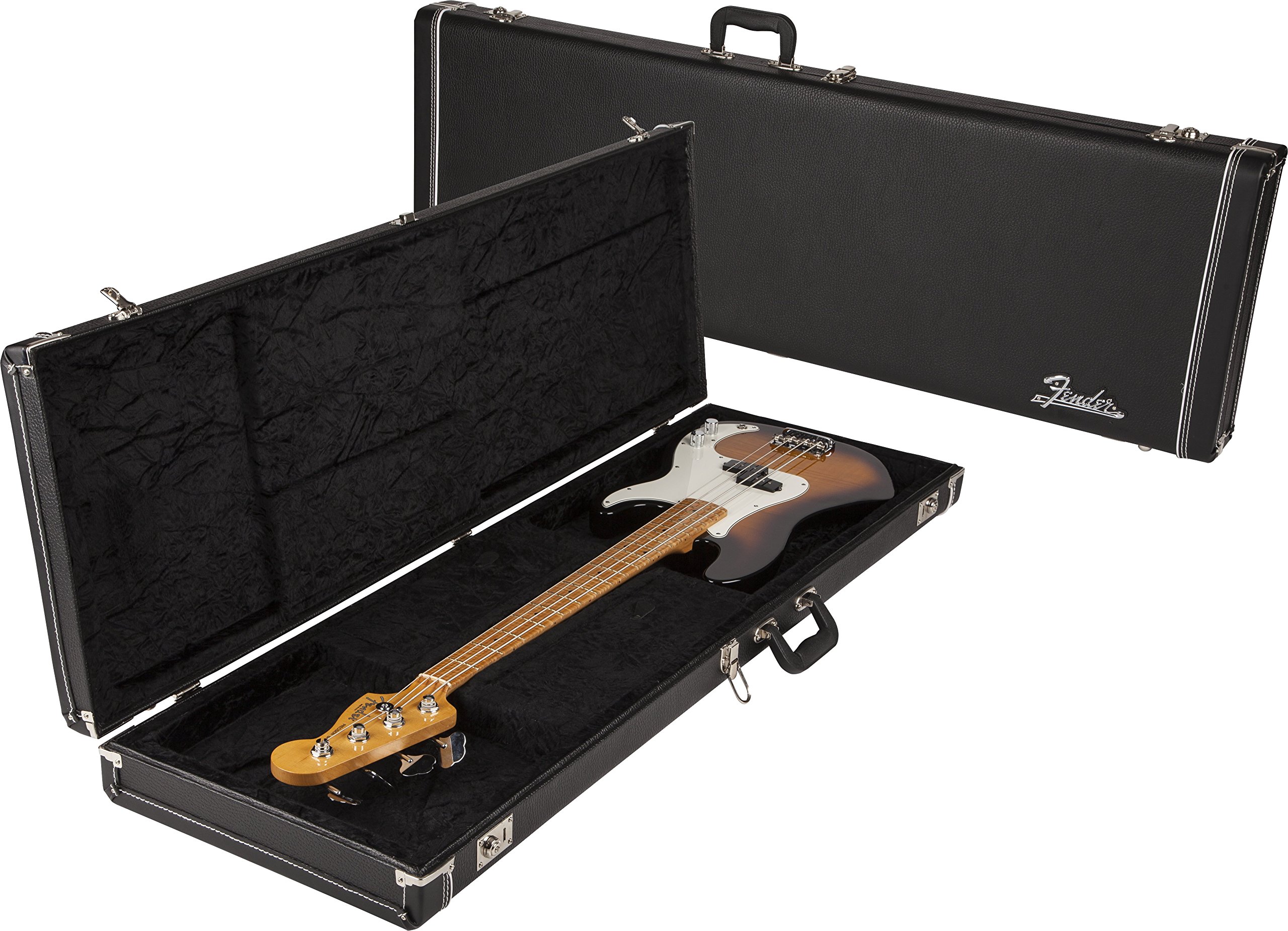 Fender Pro Series Precision Bass/Jazz Bass Case - Heavy Duty Black Gig Bag for Electric Bass Guitars | Perfect for Travel, Gigging & Storage