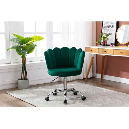 Modern Swivel Shell Chair - Green Accent Chair for Living Room, Bedroom & Office - Comfortable Leisure & Makeup Chair for Home Decor