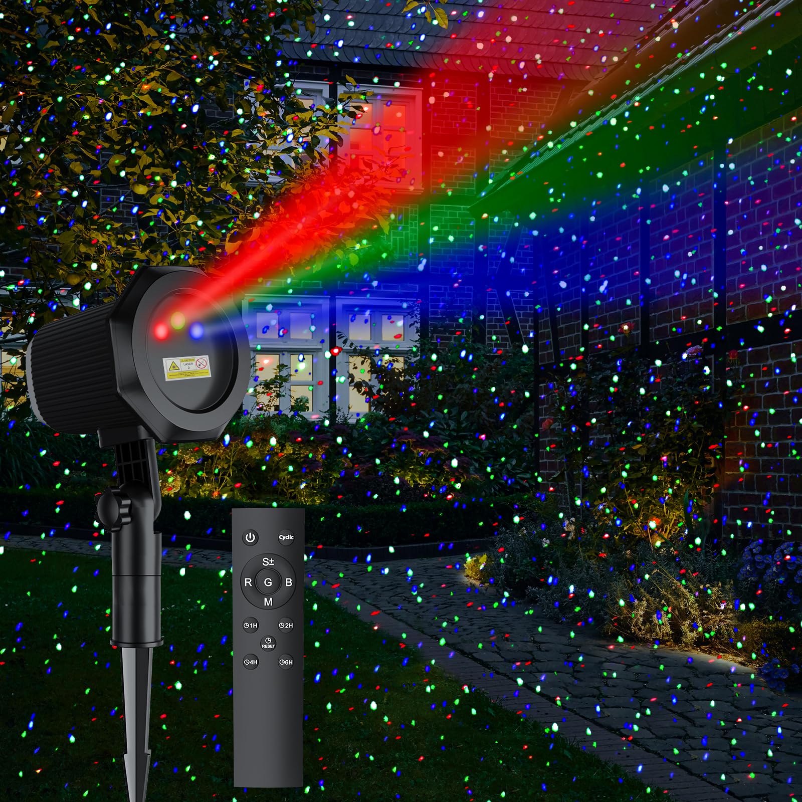Outdoor Garden Laser Projector Lights with Timer - Waterproof Firefly Lights for Christmas, Halloween, Party & Home Decor | Perfect for Holiday Yard Displays, Patio Lighting & Backyard Decorations