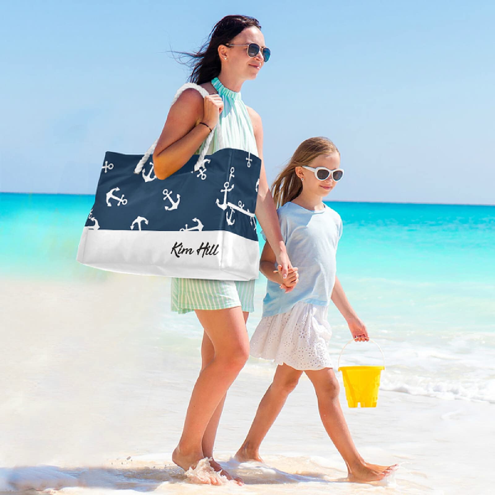 Senya Large Canvas Beach Shoulder Bag - Water Resistant Tote for Women, Gym, Travel & Daily Use | Perfect for Pool, Shopping & Weekend Getaways