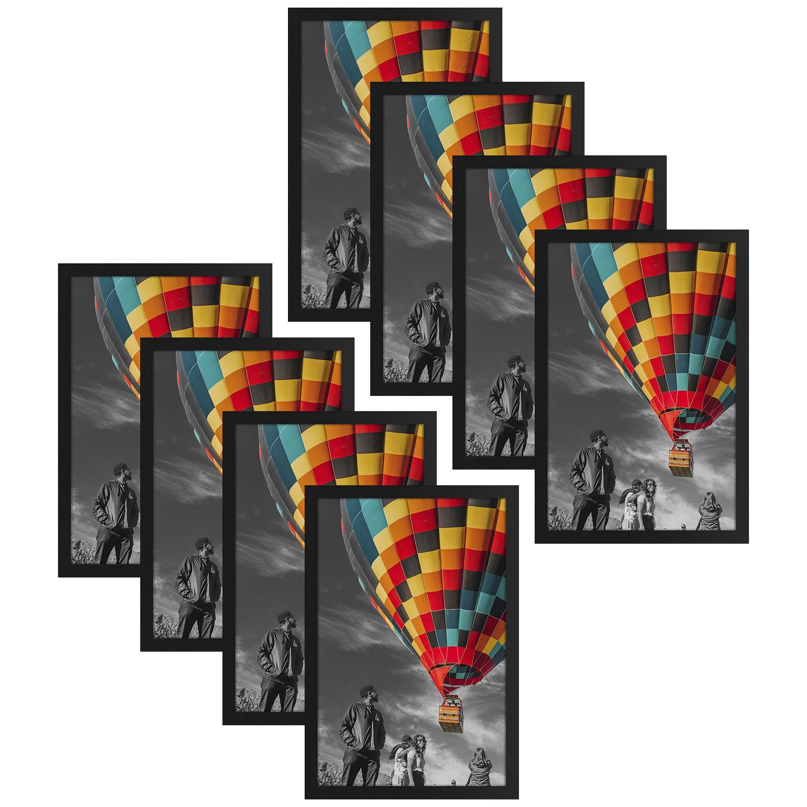 12x18 Poster Frame Set of 8 - Golden State Art Wall Display Frames with Plexiglass & Engineered Wood, Horizontal or Vertical Hanging with Sawtooth Hangers - Perfect for Home Decor, Office Art Display & Photo Gallery Wall Arrangement