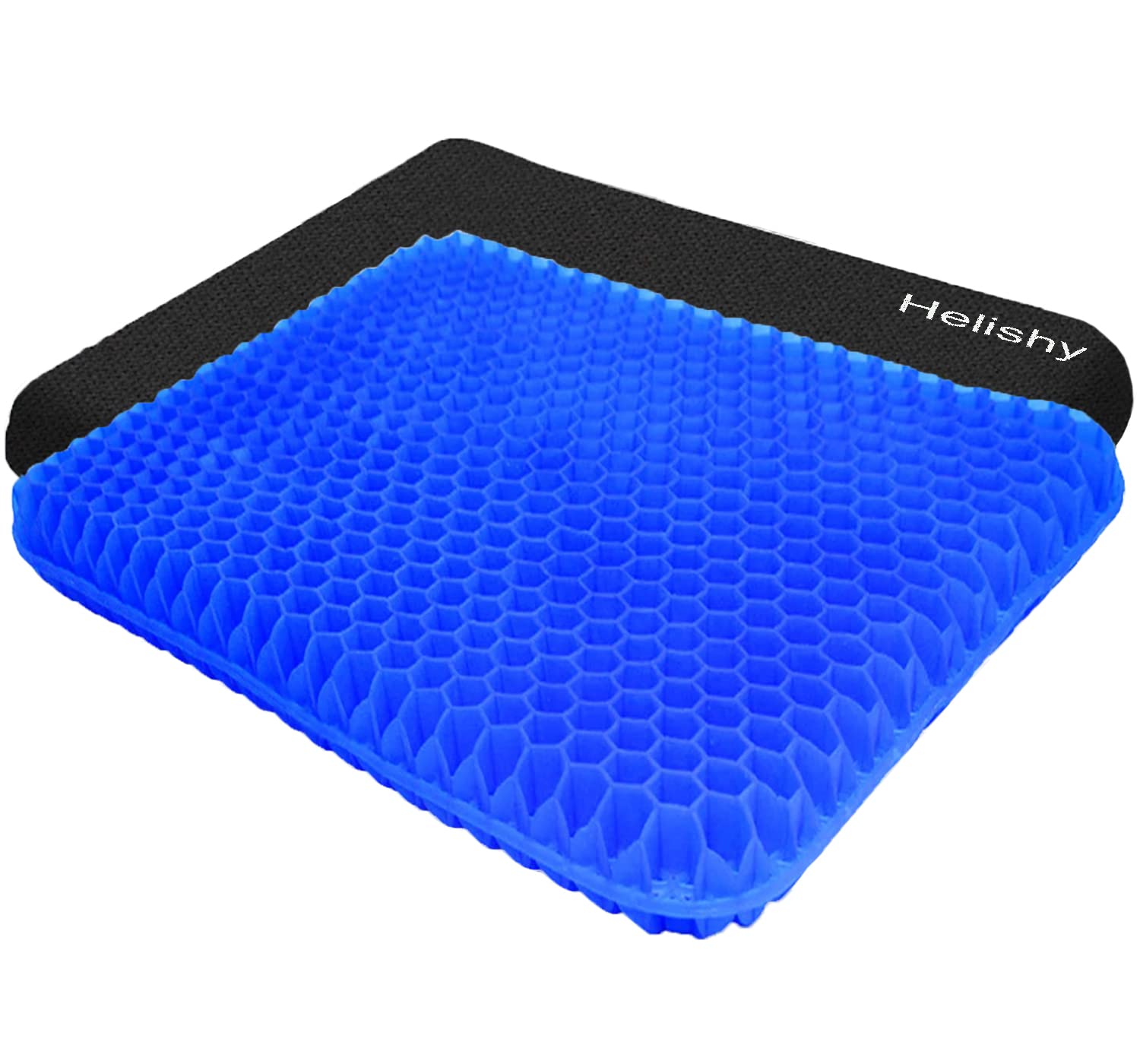 Gel Seat Cushion for Office Chair & Car - 1.65 Inch Thick Egg Seat Pad with Non-Slip Cover - Coccyx Cushion for Back Pain & Sciatica Relief - Honeycomb Breathable Design for Comfort - Durable & Portable for Home, Work & Travel Use