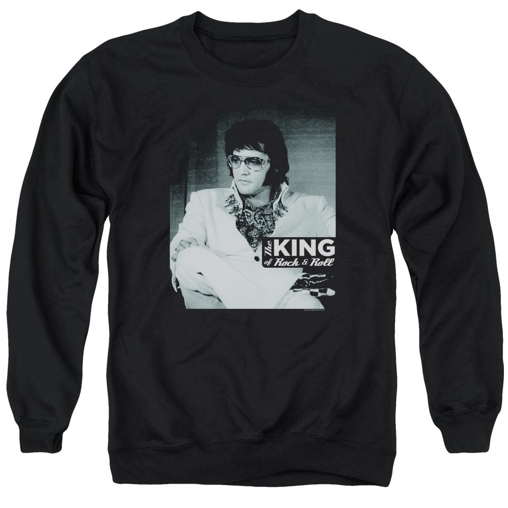 Elvis Presley Inspired Men's Crew Neck Sweatshirt - Soft Cotton Pullover for Casual Wear (Black) | Perfect for Concerts, Vintage Style & Everyday Comfort