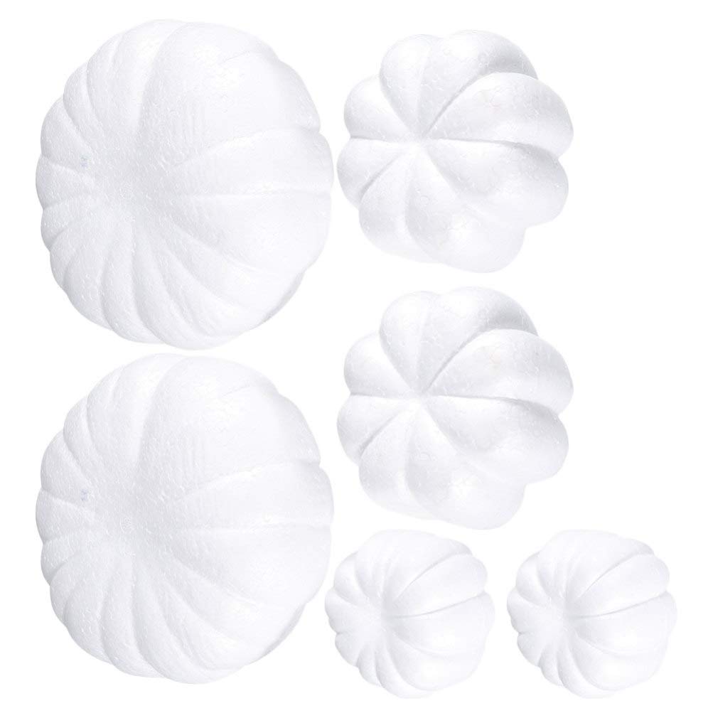 EXCEART 6Pcs Halloween Pumpkin Decor - Fake Artificial Pumpkins for Harvest Festival, Fall Thanksgiving & Halloween Party Decorations - Perfect for Home, Porch, Table Centerpiece and Outdoor Decor
