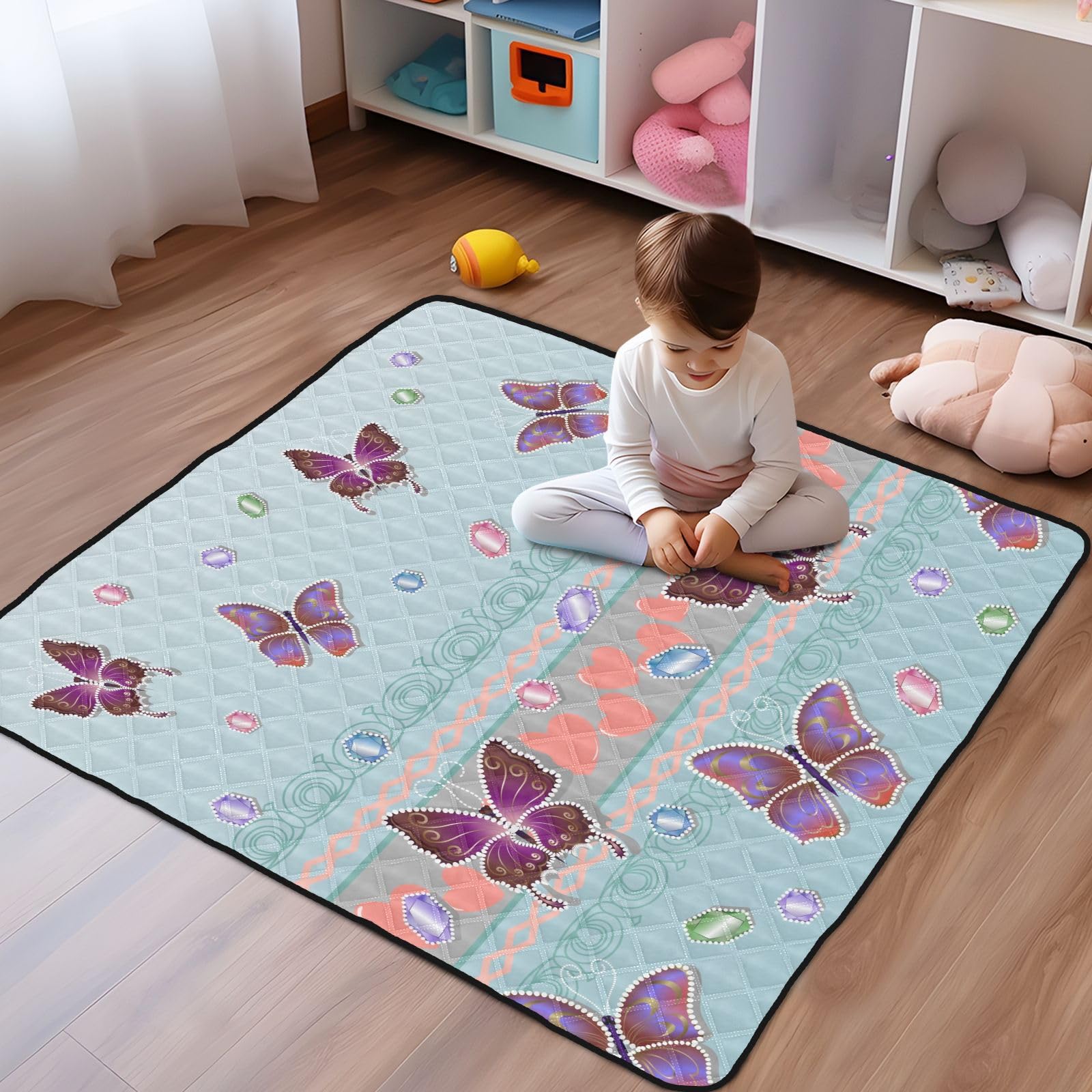 Vintage Butterfly Baby Playmat - Foldable 50