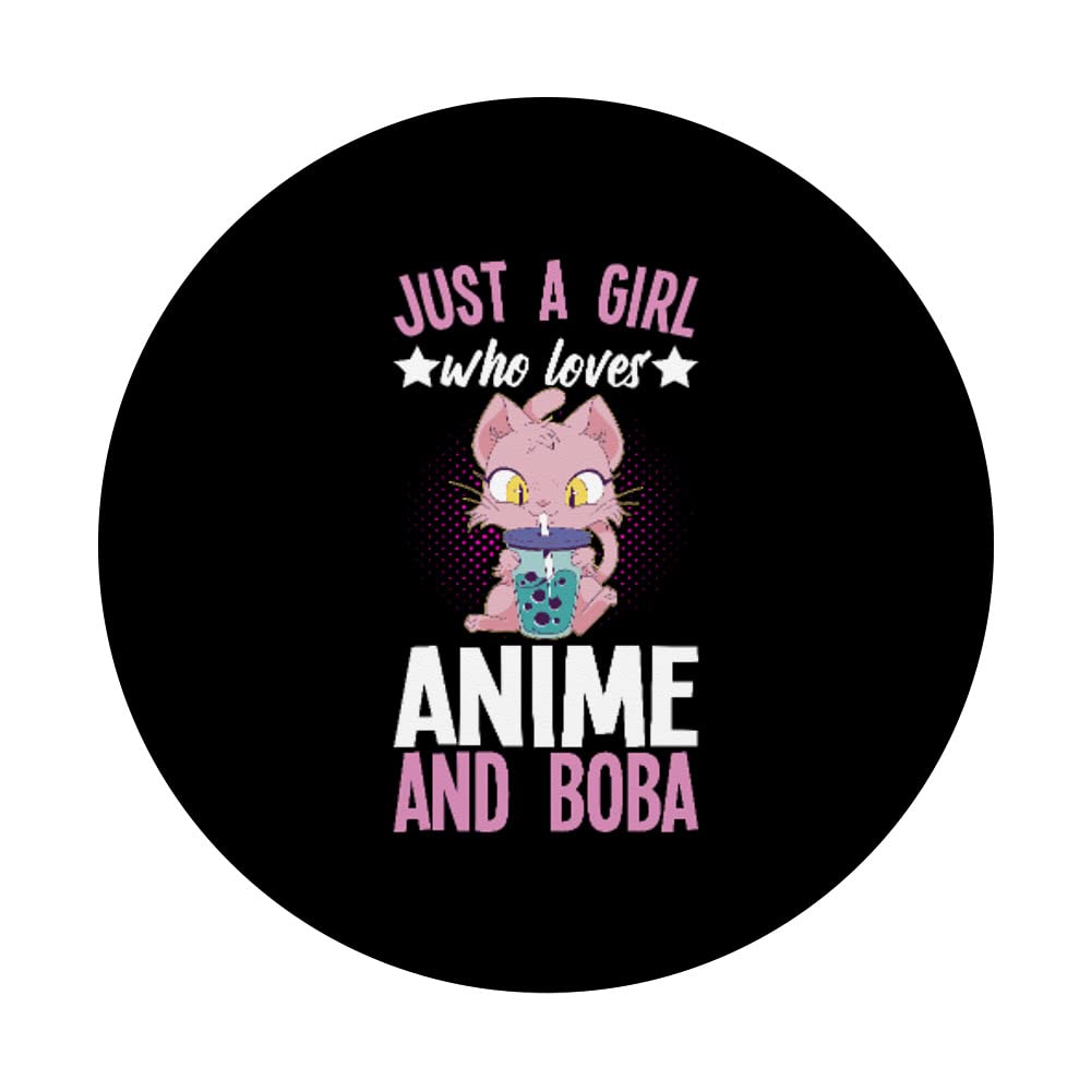 Anime and Boba Manga PopSockets - Swappable Anime Girl PopGrip for Phone Cases - Perfect for Anime Fans, Bubble Tea Lovers, and Manga Collectors