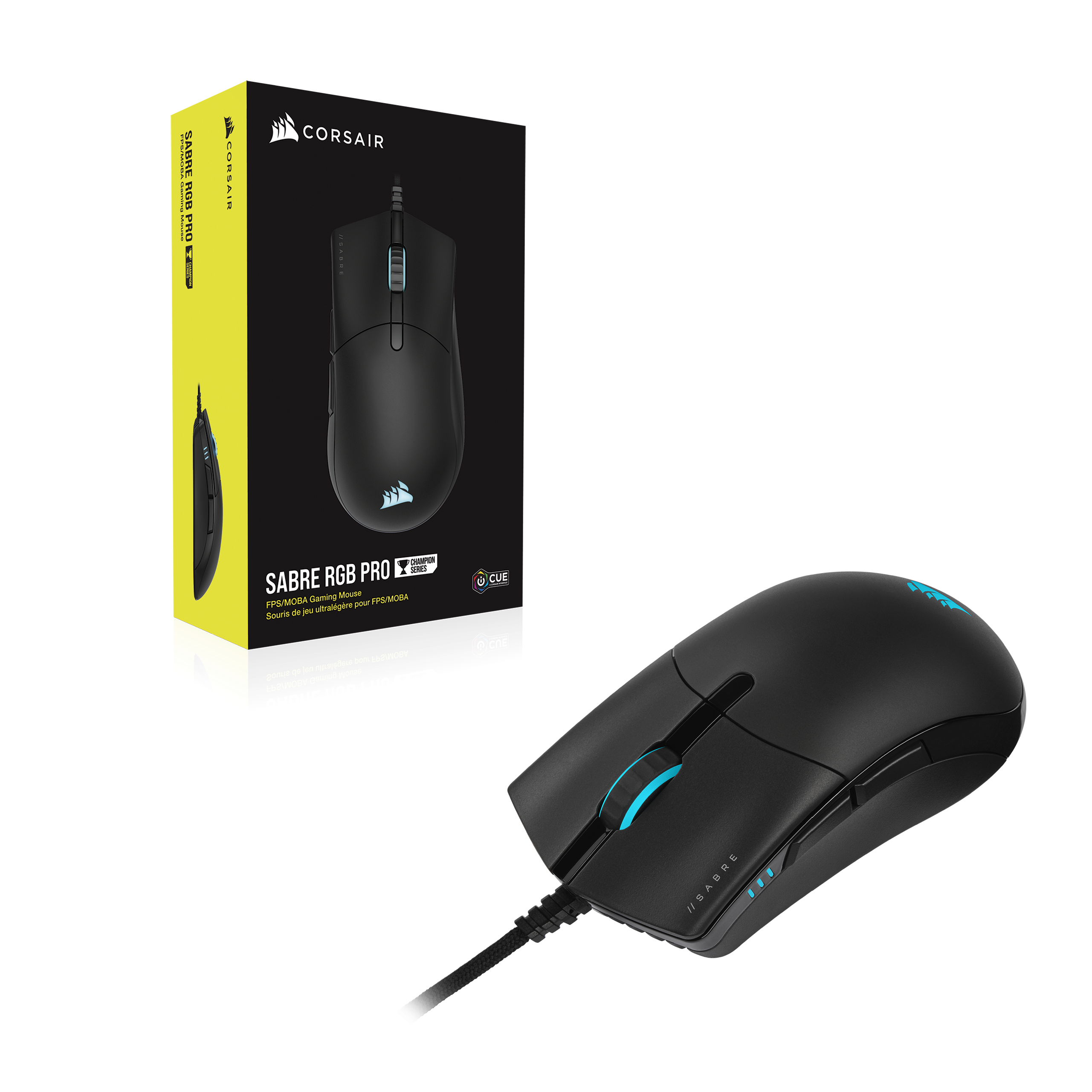 CORSAIR SABRE RGB PRO CHAMPION SERIES Wired Optical Gaming Mouse - High Precision 18000 DPI for FPS, MOBA & Esports Gaming