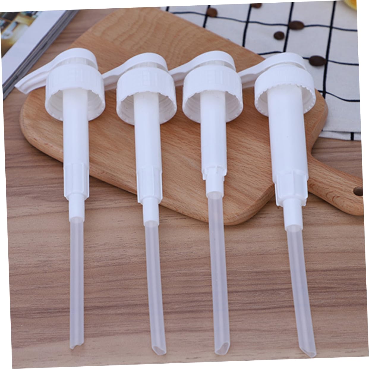 Food Grade Syrup Dispenser Pump - Replacement for Soap, Lotion & Cosmetic Bottles - BPA Free White Plastic Nozzle for Kitchen, Bathroom & DIY Projects