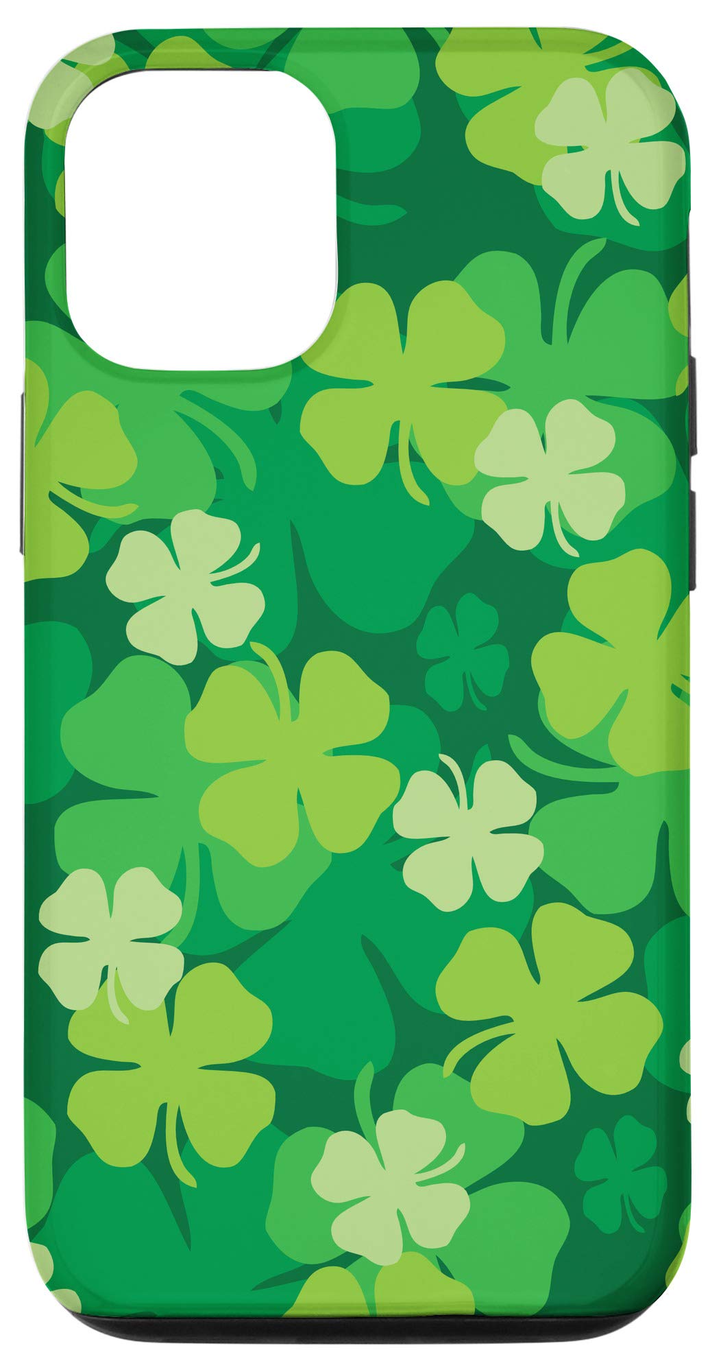 iPhone 12/12 Pro Shamrock Pattern Phone Case - Cute Green Protective Cover for St. Patrick's Day Gift | Durable Slim Fit Case for Daily Use & Party Accessories