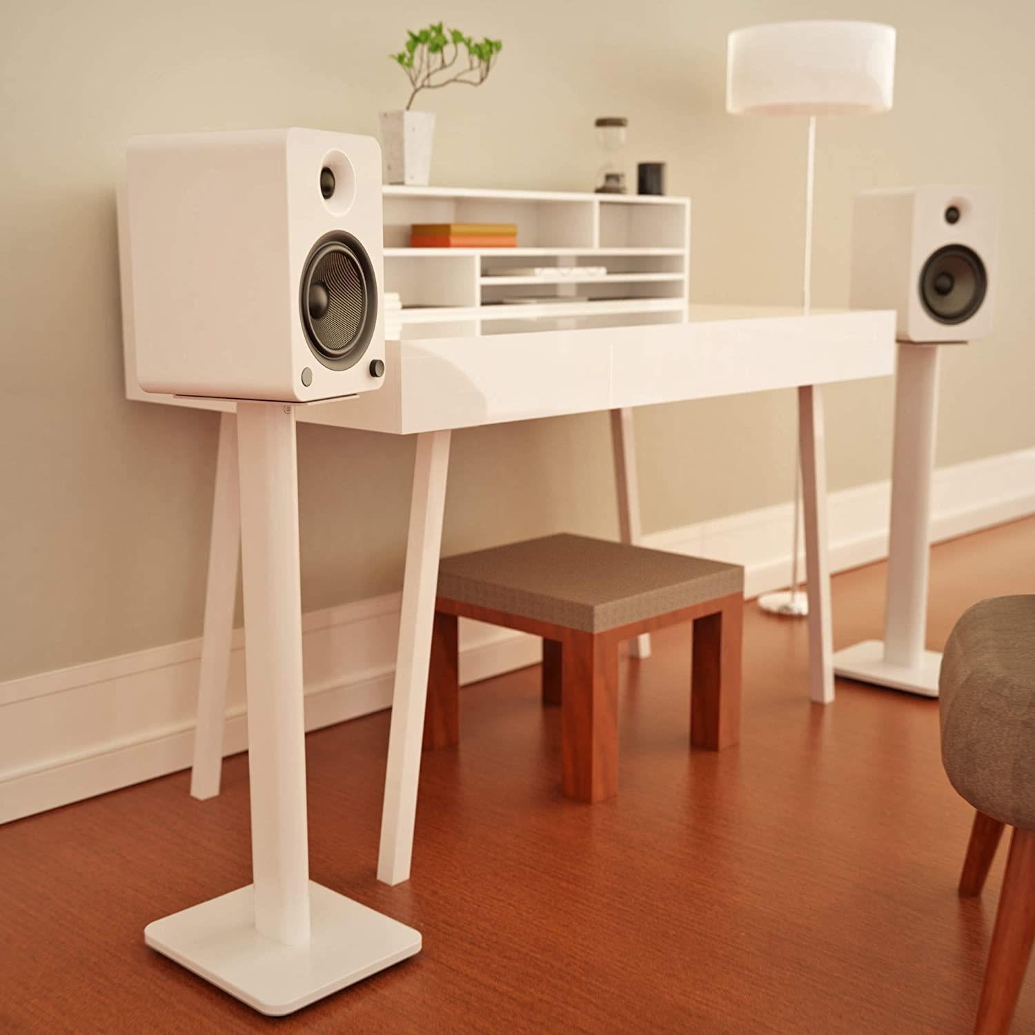 Kanto SP32PL 32-Inch Adjustable Speaker Floor Stands for Home Theater & Studio Monitors - Heavy Duty, Stable & Durable Speaker Stands for Bookshelf & Surround Sound Speakers