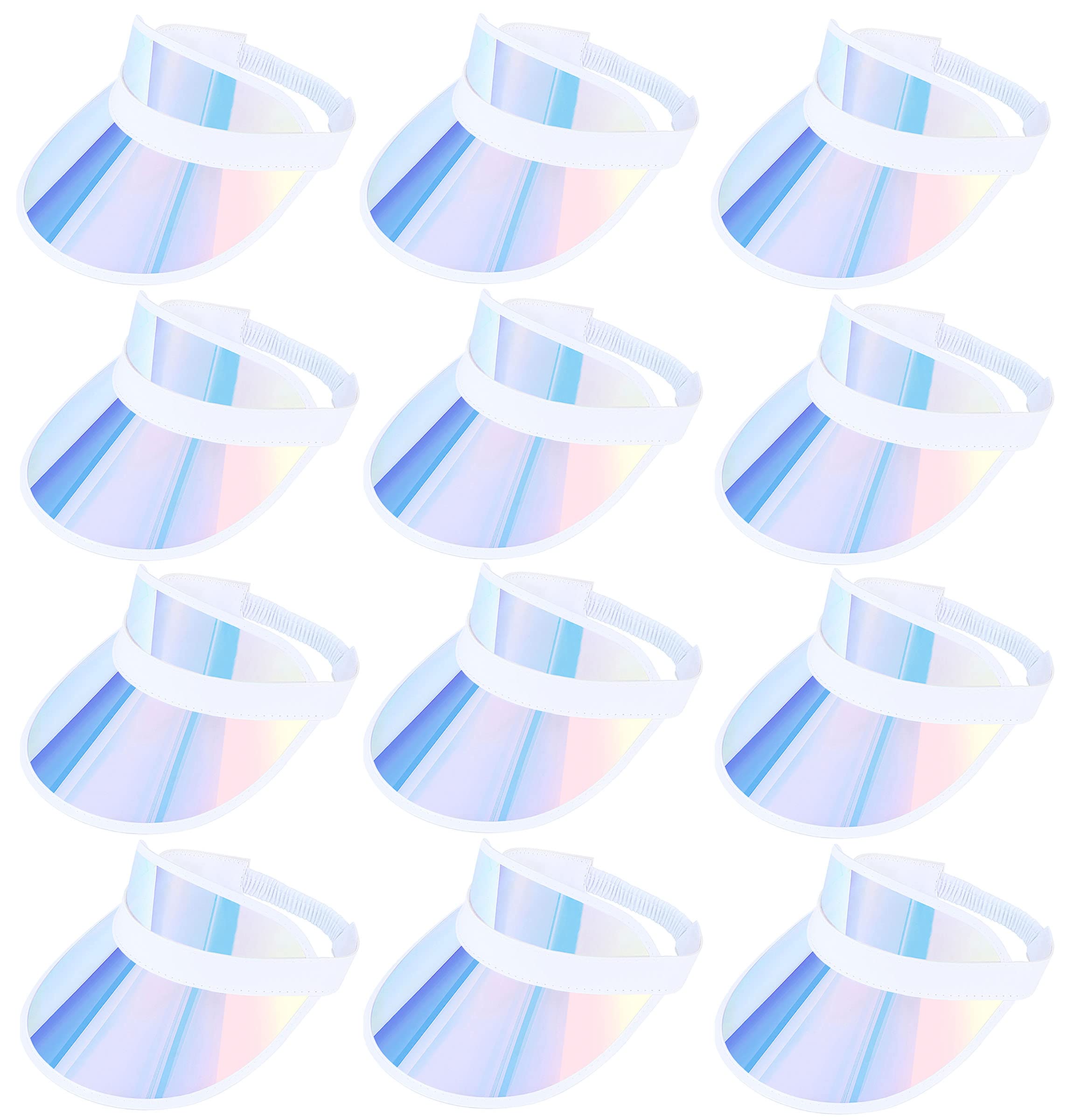 12 Pack Women's UV Protection Sun Visor Hats - Breathable Outdoor Golf & Beach Sports Visor Caps for Sun Protection, Fashionable Party Accessories (Ideal for Golfing, Beach Trips, Hiking & Outdoor Activities)