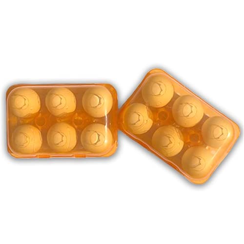 300 Pack Reusable Orange Plastic Egg Cartons - 6 Egg Split Design for Farm Fresh Eggs, Farmers Markets & Home Storage