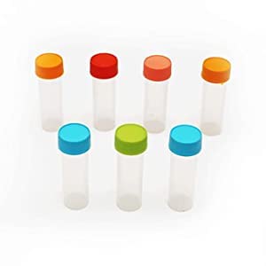 144-Pack Clear Transparent Plastic Vials with Multi-Color Screw Caps - 1 Dram Homeopathy Bottles for Essential Oils, Herbal Remedies & DIY Skincare Storage