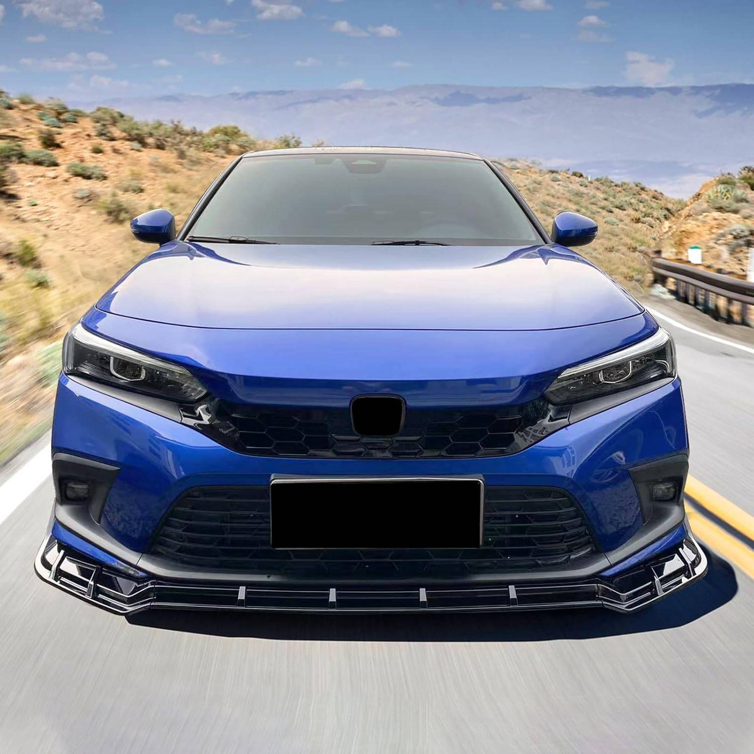 2022-2024 Honda Civic 11th Gen FE C-Style Front Bumper Lip Spoiler - 3PC Set for Sporty Look & Enhanced Aerodynamics - Perfect for Street Racing & Car Shows