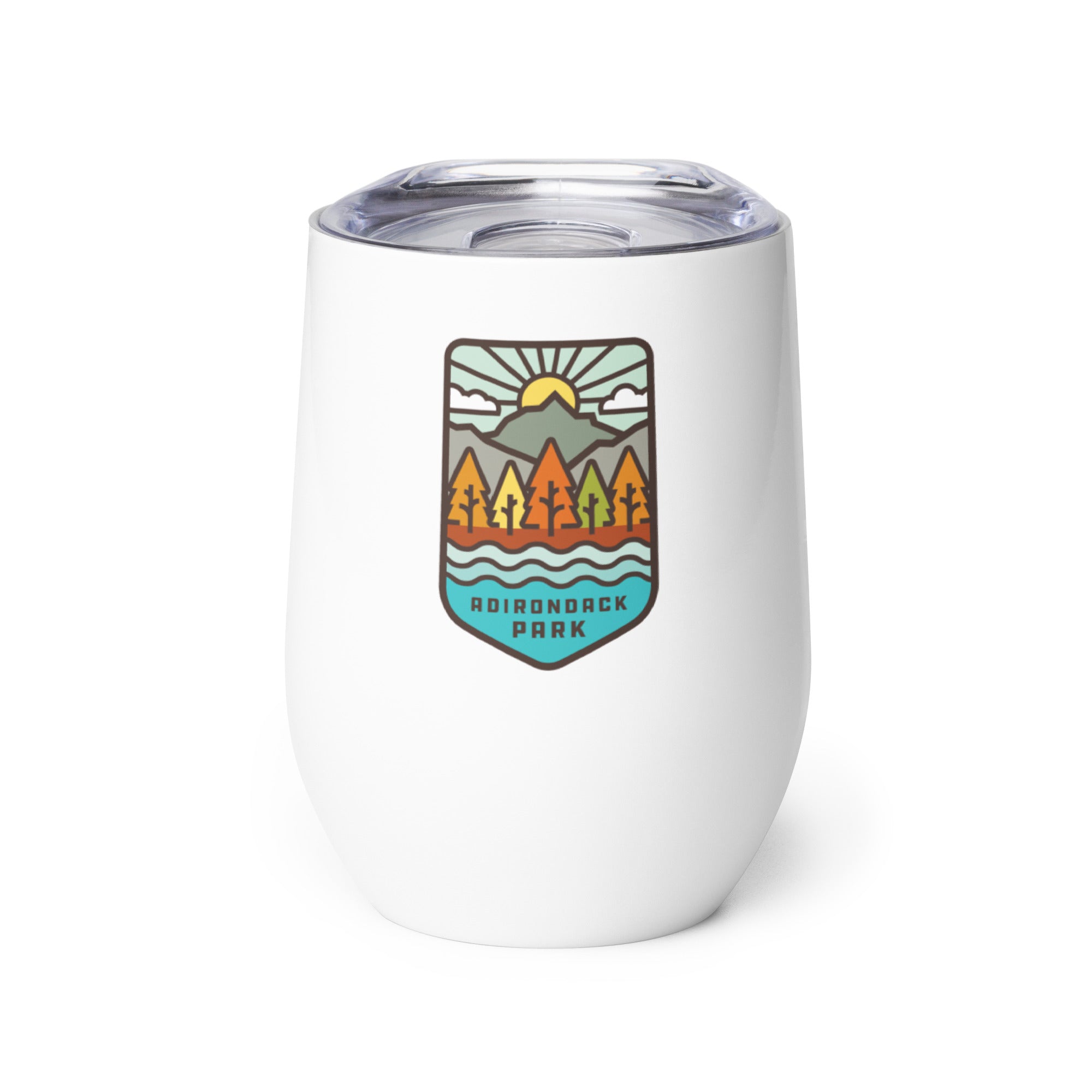 Stainless Steel Wine Tumbler with Lid - 16oz Insulated Vista Autumn Design for Red & White Wine - Perfect for Outdoor Picnics, Camping & Dinner Parties