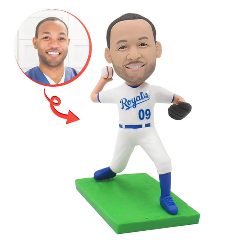 Custom Right-Handed Pitcher Bobblehead - Personalized Baseball Player Figurine for Fans, Collectors & Gifts | Perfect for Home Decor, Office Display & Sports Memorabilia Collections