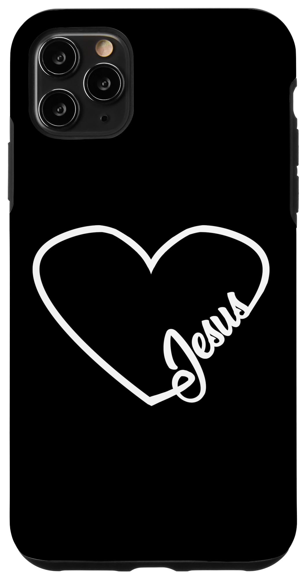 iPhone 11 Pro Max Christian Phone Case with Jesus Letters Heart Design - Religious Gift for Believers - Perfect for Church, Bible Study & Daily Faith Inspiration