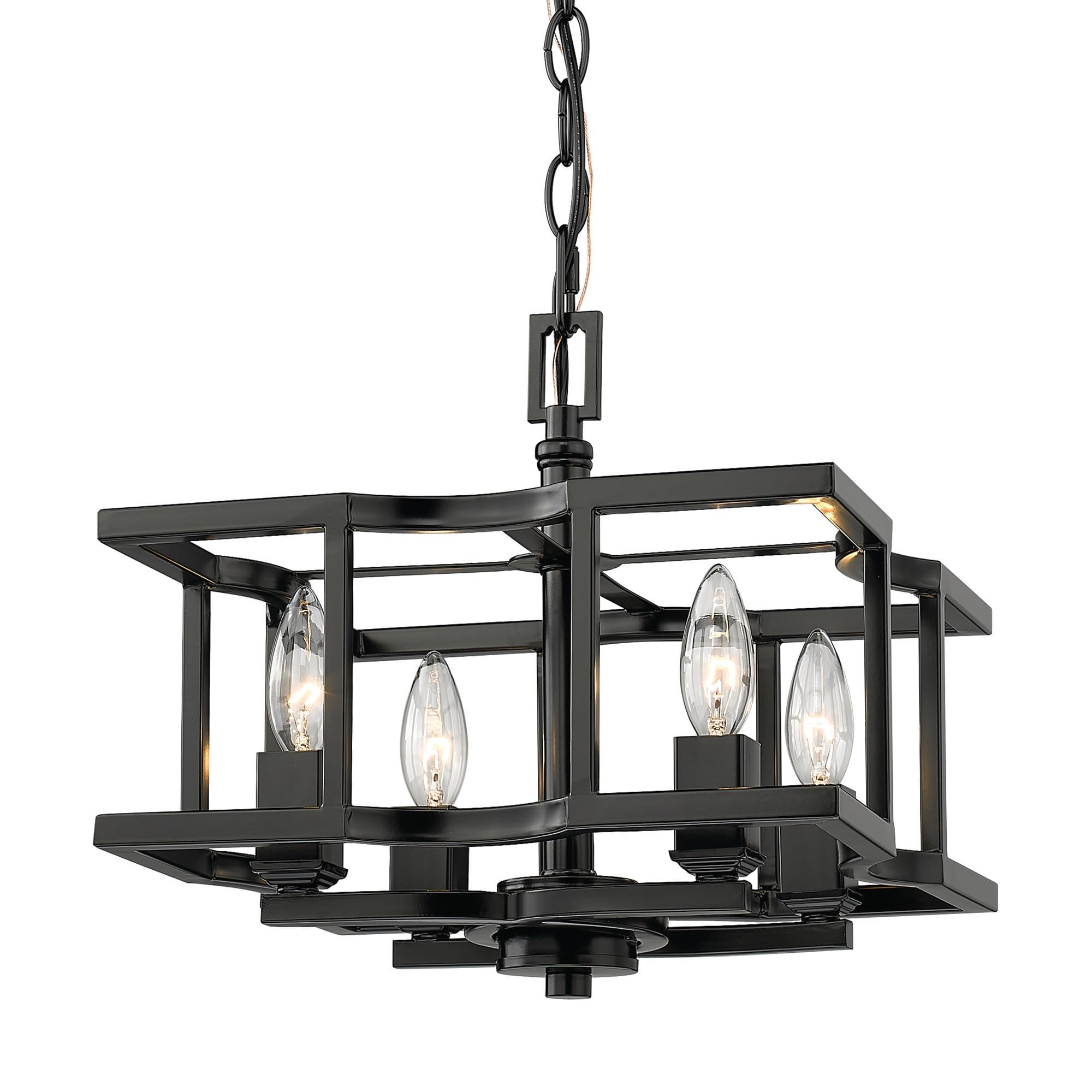 Golden Lighting Bellare Semi-Flush Mount Ceiling Light Fixture - Convertible Flush Mount or Pendant Light for Kitchen Island, Dining Room, Bedroom & Hallway Lighting