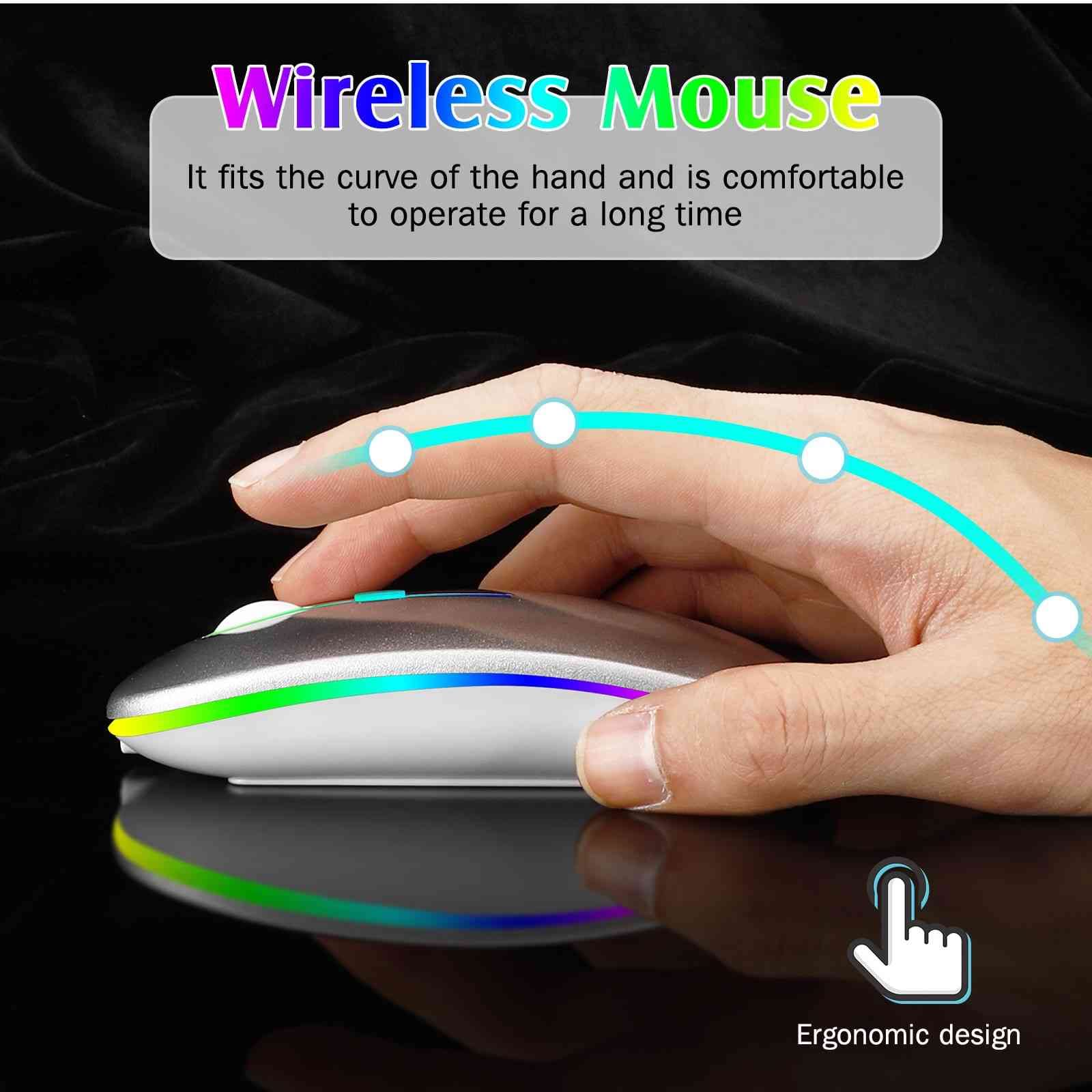 UrbanX 2.4GHz & Bluetooth Rechargeable Wireless LED Mouse for Acer Spin 3, Compatible with TV/Laptop/PC/Mac/iPad Pro/Computer/Tablet/Android - Turquoise, Perfect for Home, Office, and Travel Use