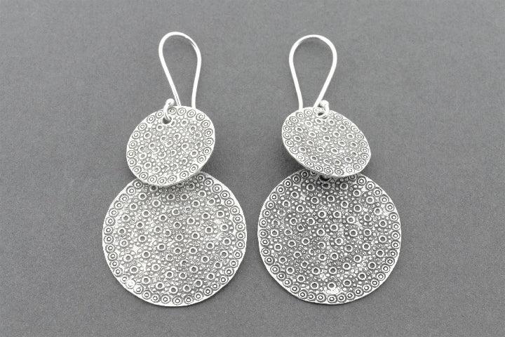 2-Pack Sterling Silver Disc Bubble Drop Earrings for Women - Elegant Dangle Earrings for Party, Wedding & Everyday Wear
