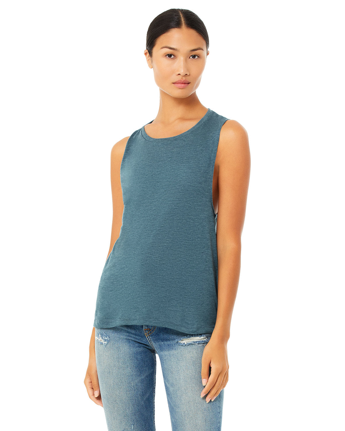 Bella + Canvas B8803 Women's Flowy Scoop Neck Muscle Tank Top - Soft & Breathable for Yoga, Gym & Summer Outfits