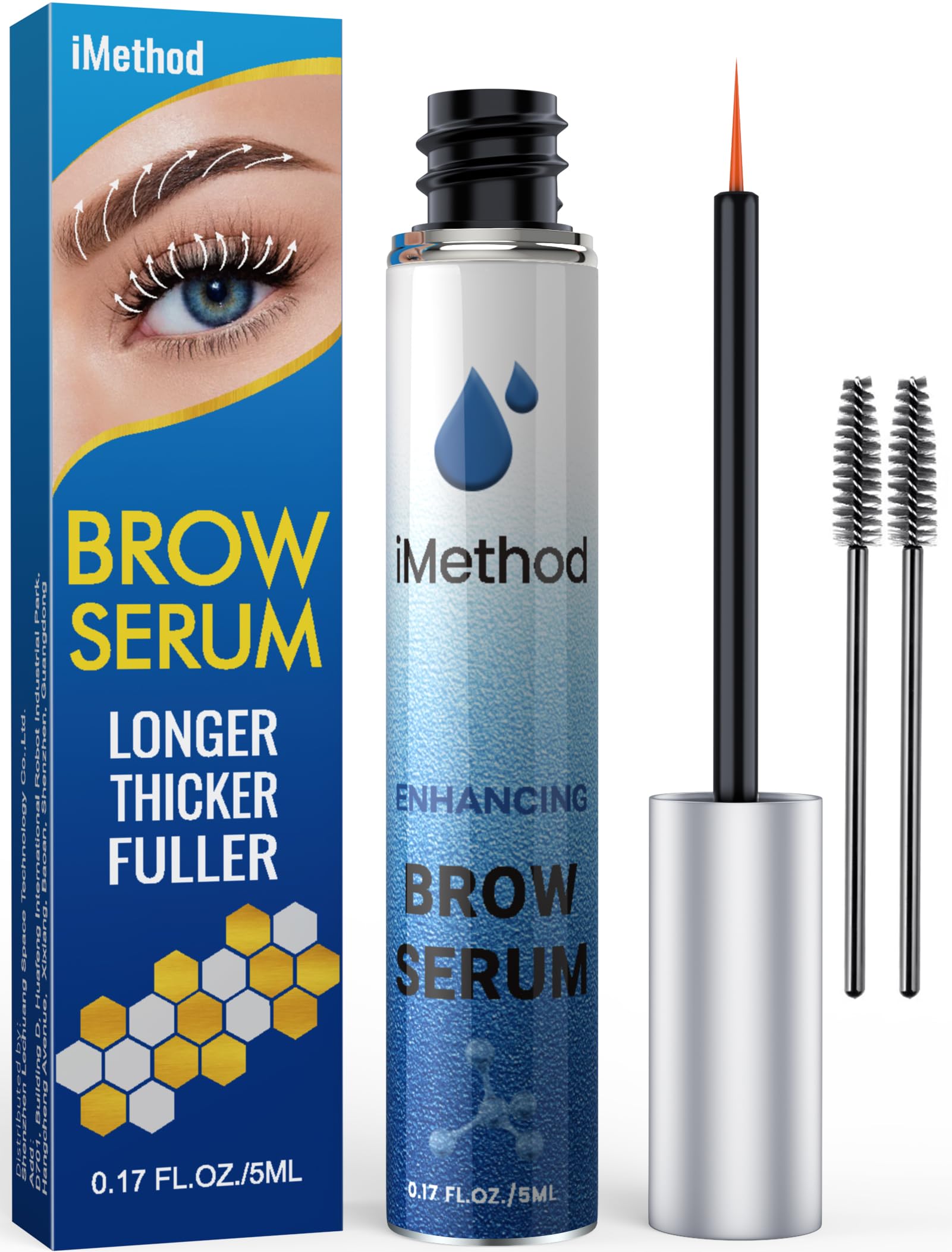 iMethod Eyebrow Growth Serum - Natural Brow Enhancer for Thicker Eyebrows in 4 Weeks | 5ML Clear Formula | Perfect for Sparse Brows, Over-Plucked Eyebrows & Daily Brow Care Routine