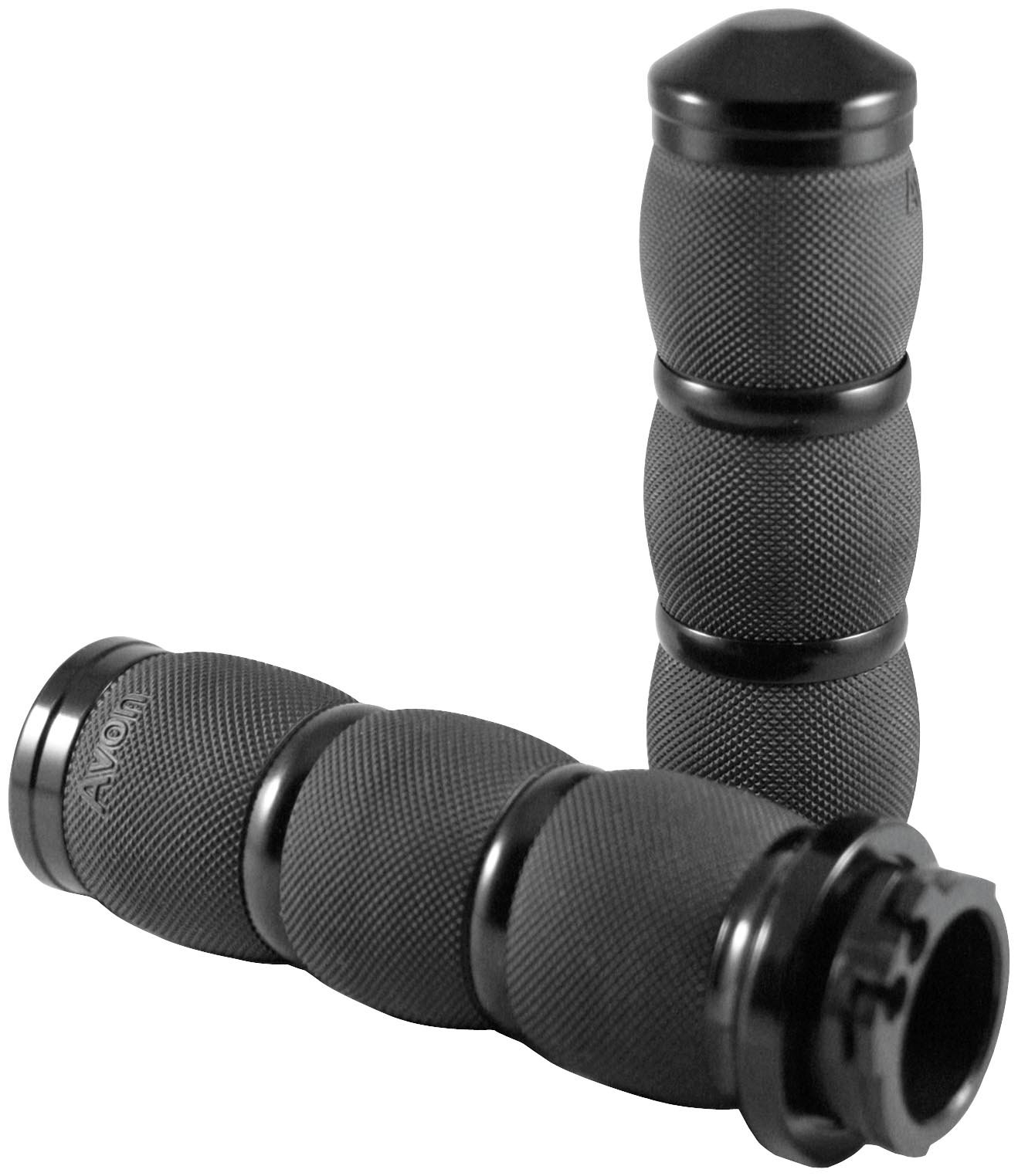 Avon Contour-Air Cushioned Grips - Fly By Wire - Black Anodized AIR-90-ANO-FLY - Ergonomic Handlebar Grips for Motorcycles, ATVs & Bikes - Perfect for Long Rides & Off-Road Adventures