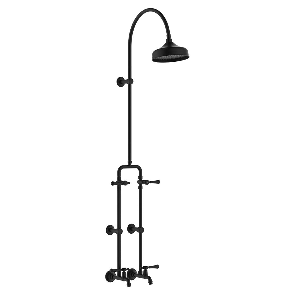 Fienza 455123BL Lillian Matte Black Exposed Rail Shower & Bath Faucet Set - Modern Bathroom Fixture for Spa-Like Shower Experience