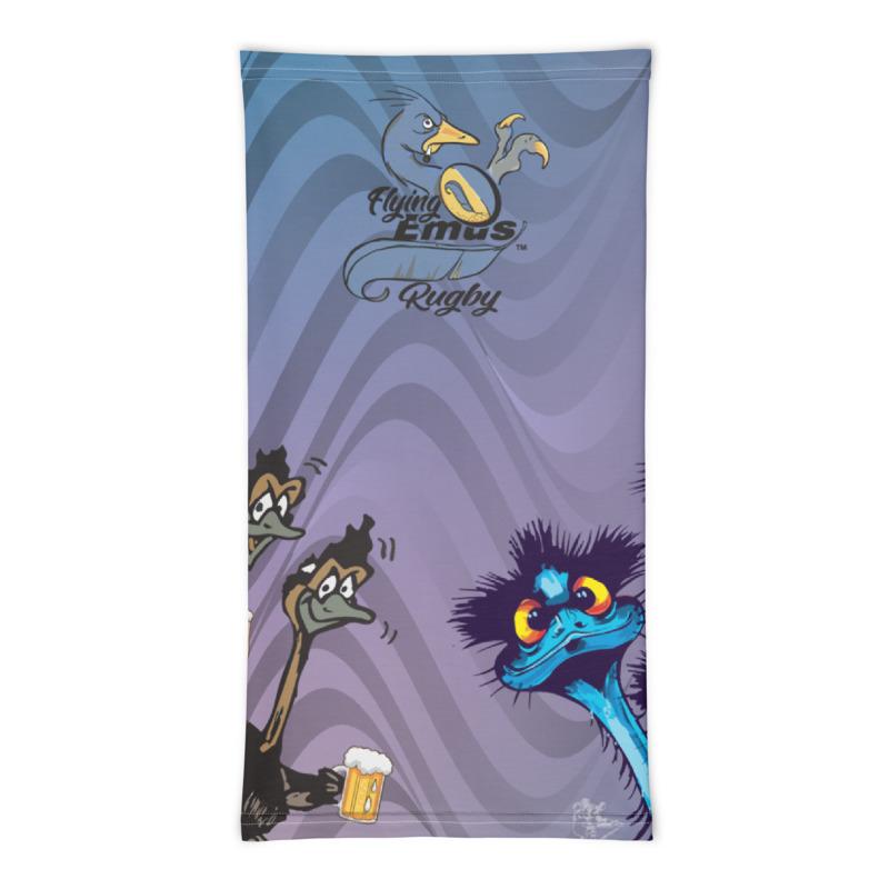 Flying Emus Rugby Neck Gaiter - Moisture Wicking UV Protection Face Cover for Outdoor Sports, Hiking & Winter Activities
