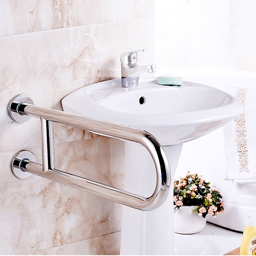 Stainless Steel Grab Bar Handrails for Toilet, Bathtub & Shower - 304 Stainless Steel Safety Handle with Non-Slip Grip - Bathroom Assist Rail for Elderly & Disabled - Perfect for Wet Areas, Hospitals & Home Safety
