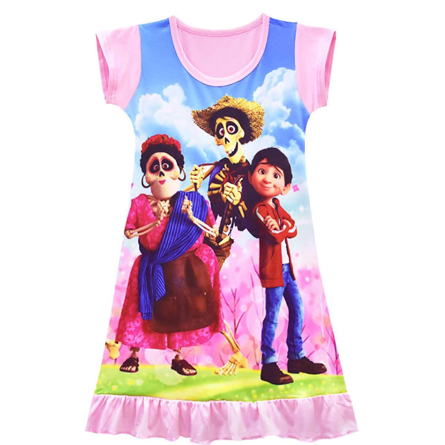 PCLOUD Girls' Coco Cartoon Princess Dress - Casual Birthday Party Costume for Toddlers | Perfect for Dress-Up, Tea Parties & Special Occasions