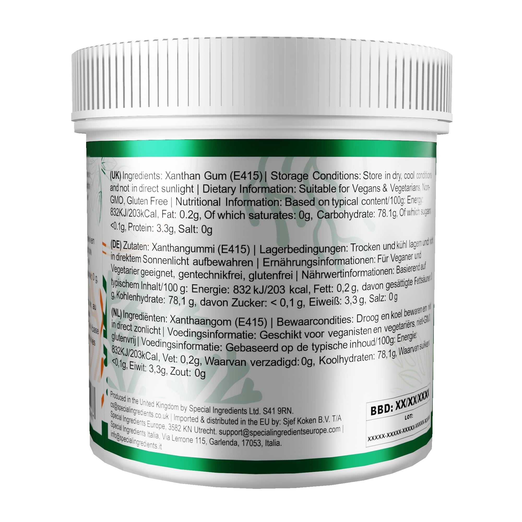 Premium Xanthan Gum Powder - Extra Fine, Food Grade, 500g | Gluten-Free, Vegan & Keto Friendly | Perfect for Baking, Thickening Sauces & Making Gluten-Free Recipes
