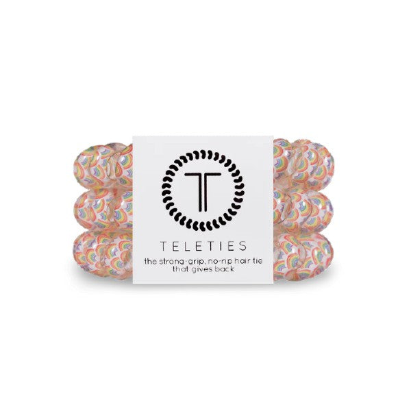 Teleties Large Hair Ties - 3 Pack Set | No Damage Hair Elastics for Thick Hair | Perfect for Workouts, Yoga & Everyday Styling